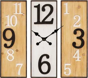 Wall Clock Metal and Wood 60cm x 61cm