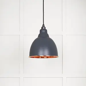 Hammered Copper Brindley Pendant in Slate