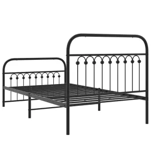 Berkfield Metal Bed Frame without Mattress with Footboard Black 100x200cm