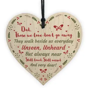 Red Ocean Christmas Memorial Bauble Dad Father Wood Rememberance Heart Tree Decor