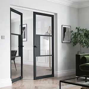 Cosmo Grey Clear Glass Internal Laminate Door