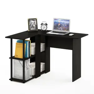 Angulo L-Shape Computer Desk Black / Espresso