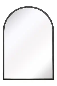 MirrorOutlet The Arcus Black Metal Framed Arched Garden Wall Mirror 100CM X 70CM