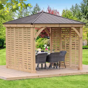 3m (10ft) Meridian Gazebo with Double Privacy Wall