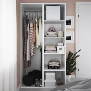 GoodHome Atomia Freestanding Matt white Particle board Handled Double Wardrobe (H)1875mm (W)1000mm (D)580mm