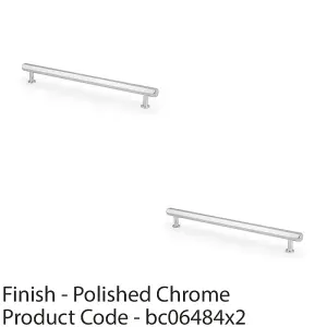 2 PACK - Industrial Hex T Bar Pull Handle - Polished Chrome 224mm Centres Kitchen Cabinet