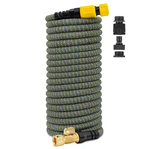 Hydrotech Premium Burst Proof Expandable Garden Hose - 30m / 100ft - Flexible Durable & Lightweight - Yellow