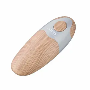 Cooks Professional Electric Tin Can Opener Automatic One Touch Battery Operated Nordic Grey Wood