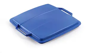 Durable DURABIN 90L Square Recycling Bin Lid - Food & Freezer Safe - Blue