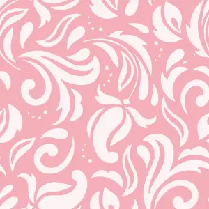 Salmon Pink Floral Pattern Vinyl Furniture Wrap