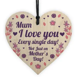 Special Mothers Day Gift Wood Heart Floral Gift For Mum From Daughter Son Keepsake