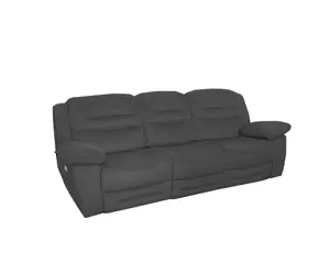 NAPOLI 3 Seater and 3 Seater Electric Recliner Sofas Suite in Grey Faux Suede