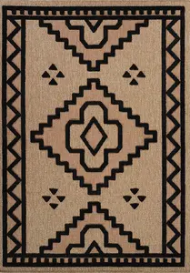 Abaseen 120x120 cm Diamond Black Harper Rug - Washable Rug - Modern Area Rugs for Home and Office