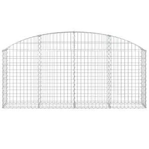 Berkfield Arched Gabion Basket 200x30x80/100 cm Galvanised Iron