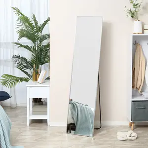 Metal Framed Freestanding Full Length Mirror SIlver