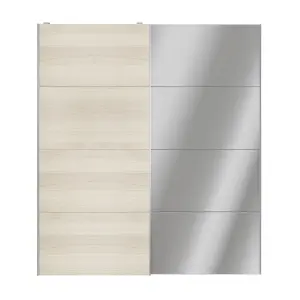 Atomia Panelled Mirrored Oak effect 2 door Sliding Wardrobe Door kit (H)2250mm (W)2000mm