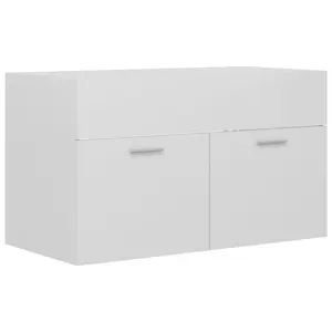 Saona 800mm Single Bathroom Vanity with Integrated Ceramic Basin Gloss White