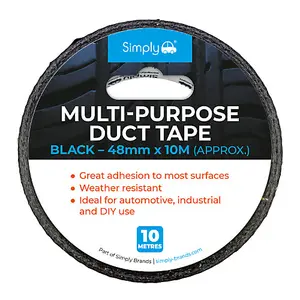 Simply Black Duct Tape 48mm x 10 Metre