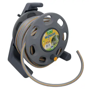 Hozelock Compact Reel 15m Garden Hose Pipe & 1.5m Tap Connector Watering