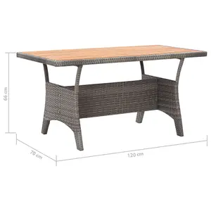 Berkfield Garden Table Grey 120x70x66 cm Solid Acacia Wood