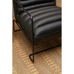 Interiors by Premier Sturdy Foundry Chair, Metal Armchair, Easy to Clean Leather Armchair, Body Supportive High Back Accent Chair