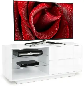 Homeology Gallus Gloss White with 2-White Drawers and 2 Shelves up to 55" LED/OLED/LCD TV Cabinet