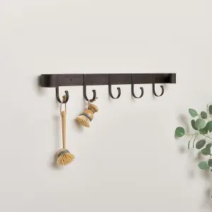 Melody Maison Large Rustic Iron Wall Hook Storage Rack