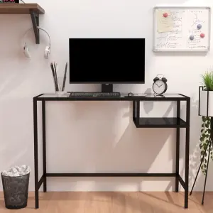 Berkfield Computer Desk Black 100x36x74 cm Glass