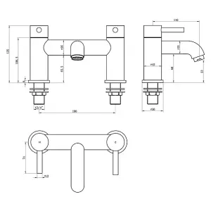 Dezine Pennar Bath Filler Deck Mounted Chrome