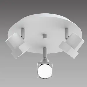 Luminosa Moka 3-Light Ceiling Spotlight Plate White