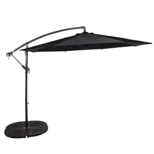 BillyOh 2.7m Garden Parasol Cantilever 6 Ribs with Crank and Tilt - Black