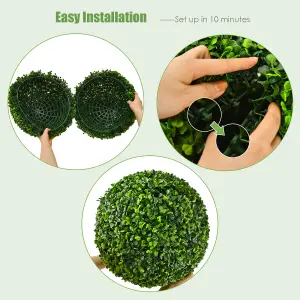 Costway 2PCS 40cm Artificial Topiary Balls Faux Pot Plant Wedding Party Garden Home Decor