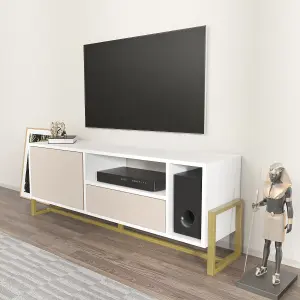 Decorotika - Utopia TV Stand TV Unit TV Cabinet with Shelves and One Cabinet