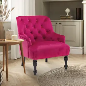 Velvet Pink Armina Accent Chair