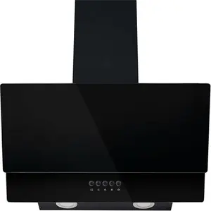 Electriq 60cm Angled Chimney Cooker Hood - Black Glass