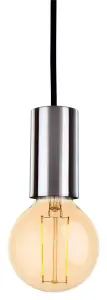 Luminosa Berkeley 1 Light Ceiling Pendant Brushed Steel, E27