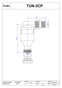 McAlpine TUN-3CP One Piece Side Inlet Tun Dish with " Inlet x 19/23mm Universal Outlet