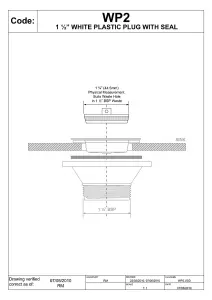 McAlpine WP2 1.75" White Plastic Plug with Rubber Seal