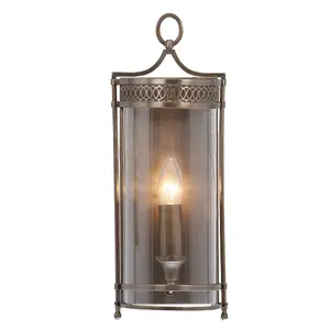 Elstead Guildhall 1 Light Indoor Candle Wall Light Dark Bronze, E14