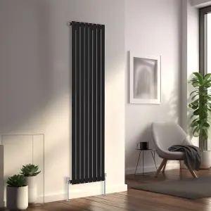 Right Radiators 1800x544 mm Vertical Single Flat Panel Designer Radiator Black