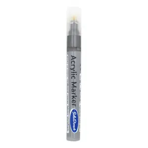 Acrylic Paint Marker Pen Permanent for Stone Leather Fabric Plastic (Silver)