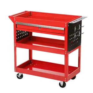 3 Tier Tool Trolley Cart Roller Cabinet for Garage Workshop