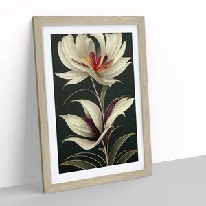 The Cosmopolitan Flower - Single Picture Frame Print Oak Framed / 64cm H x 46cm W x 2cm D