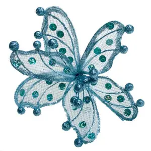 Sheer Flower Clip Shaped Ornament