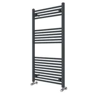 Right Radiators 1200x600 mm Straight Heated Towel Rail Radiator Bathroom Ladder Warmer Anthracite