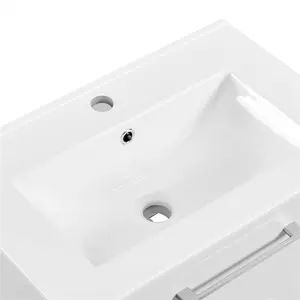 61mm Single Bathroom Vanity with Drop In Ceramic Basin