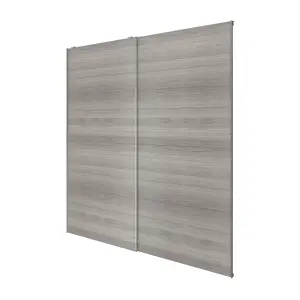 Atomia Minimalist Grey oak effect 2 door Sliding Wardrobe Door kit (H)2250mm (W)2000mm