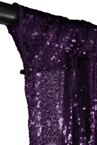 Neel Blue Shiny Fabric Sequin Backdrop Glitter Curtain, Purple - 4ft x 9ft