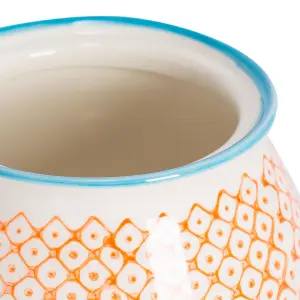 Nicola Spring - Hand-Printed Sugar Bowl - 10cm - Orange