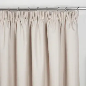 Forsman Pencil Pleat Blackout Curtains Beige / 168 W x 137 D cm